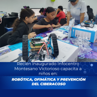 Recién inaugurado Infocentro Montesano Victorioso capacita a niños en robótica, ofimática y prevención del ciberacoso